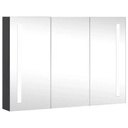 Mobiletto da bagno con specchio LED 89 x 14 x 62 cm nero 02_0006572