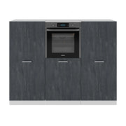 Vicco Cucine componibili piccole Nero cemento/bianco 180 cm Senza piano di lavoro