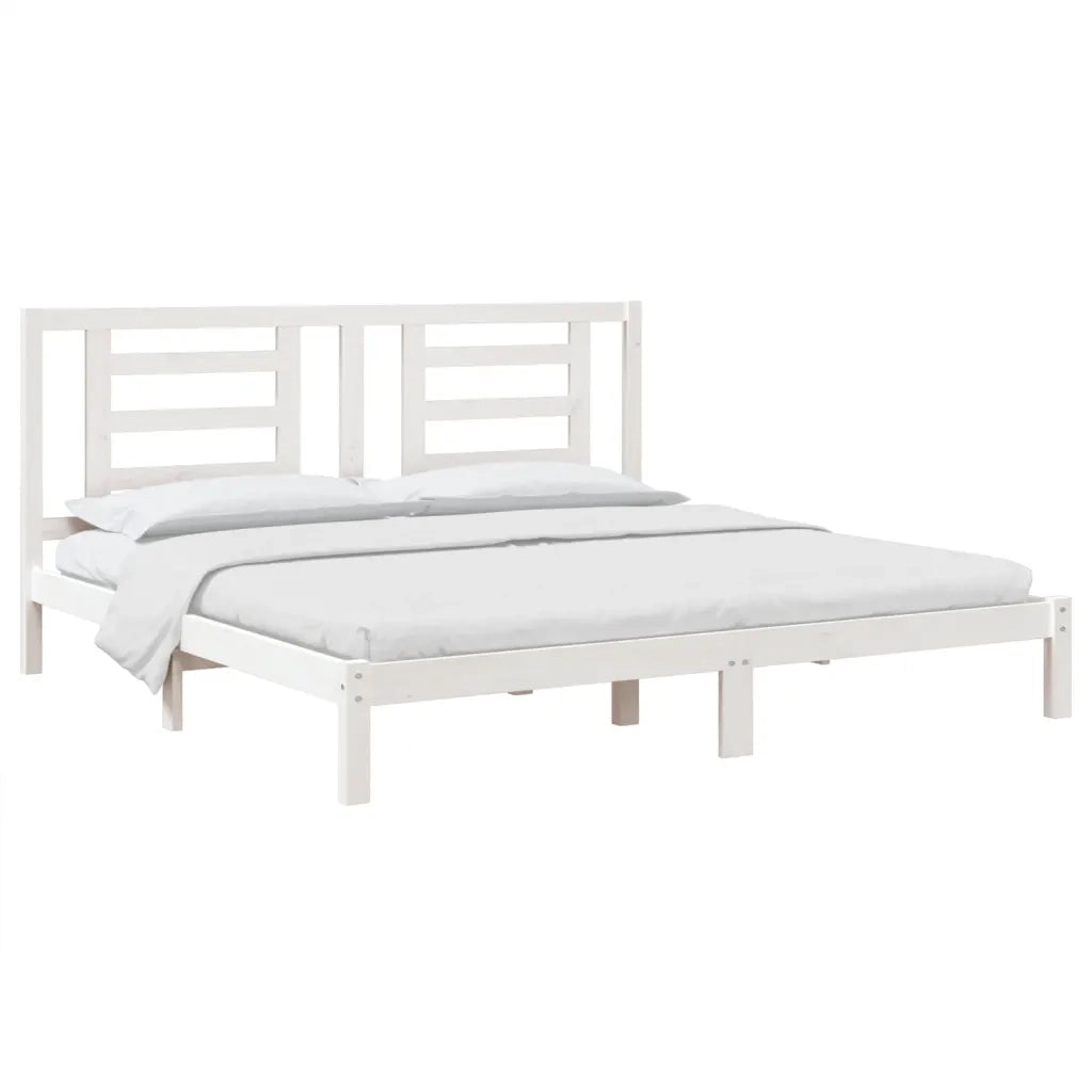 Giroletto senza Materasso Bianco 200x200 cm Legno Massello Pino 3104369