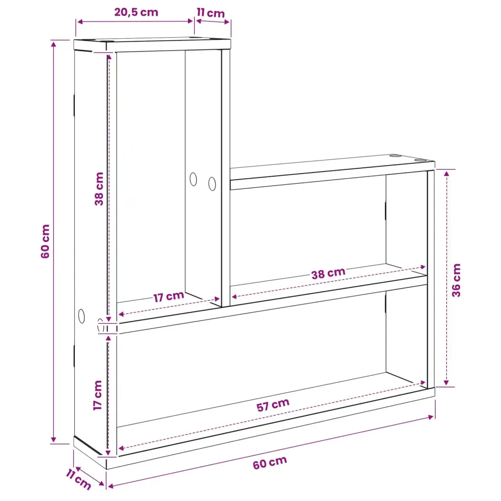 Scaffale da parete Bianco 60 x 11 x 60 cm Legno ingegnerizzato 8012164