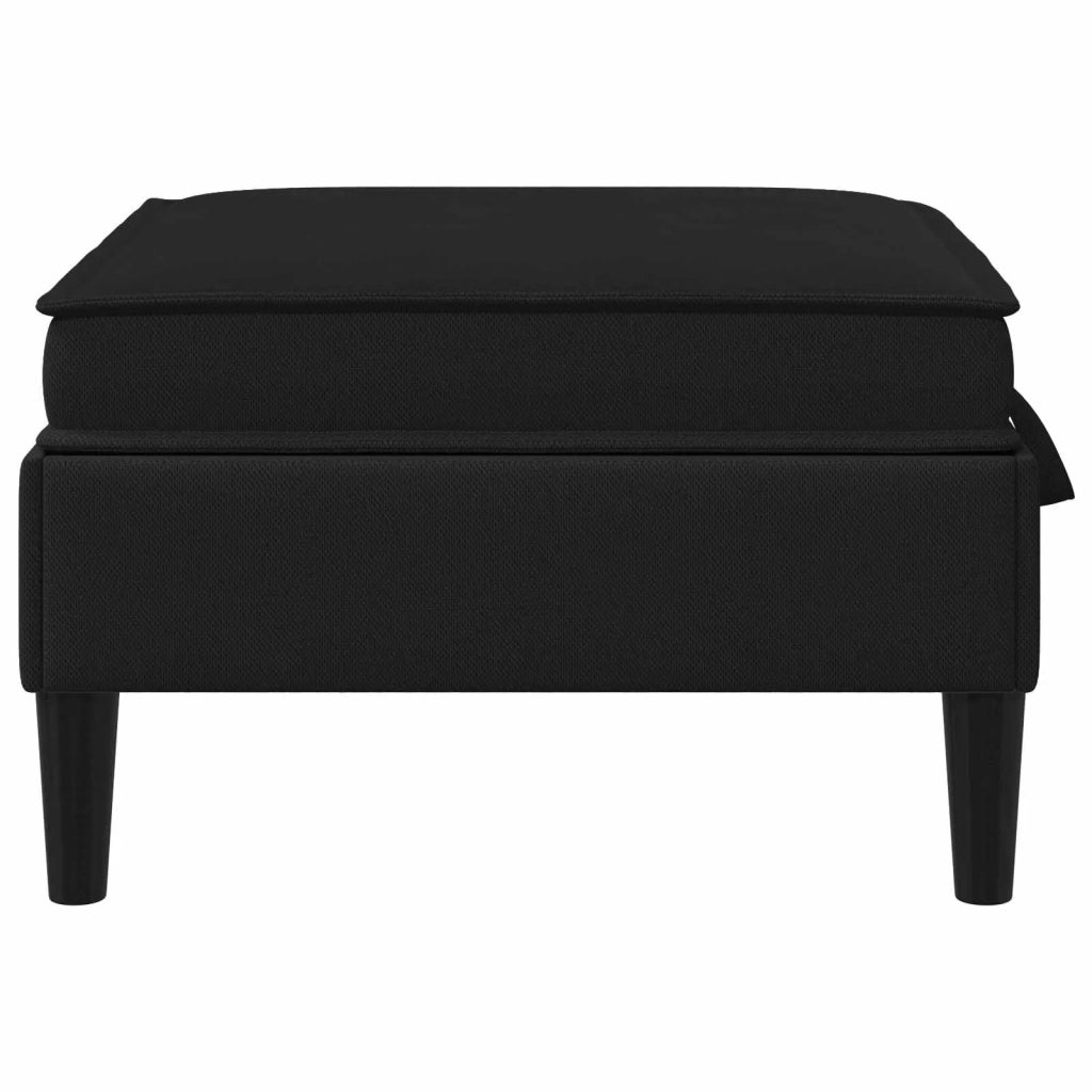 Pouf con Storage Nero Velluto
