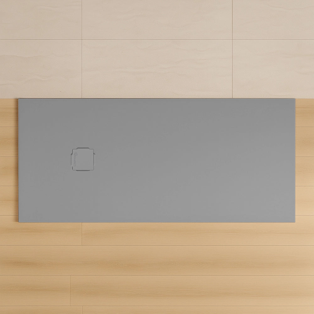 Piatto doccia 100x160cm in resina cemento con griglia in acciaio inox Harmony