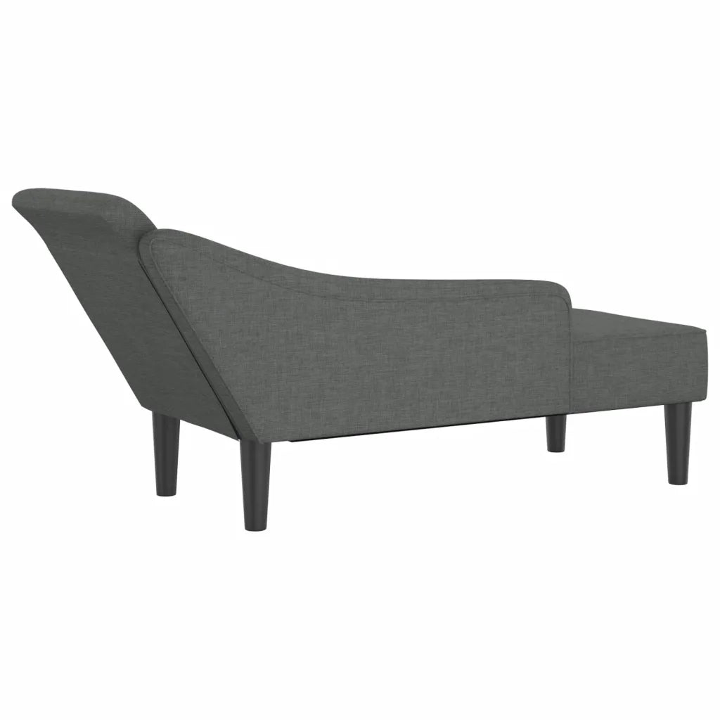 Chaise Longue con Cuscini Grigio Scuro in Tessuto 4007597