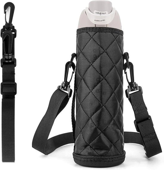 Porta-bottiglia flessibile con tasca adatta per bottiglie da 24 oz e 26 oz - Porta-bambino con cinturino lungo (137cm)