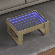 vidaXL Tavolino da Salotto con LED Infinity Rovere Sonoma 70x53x30 cm