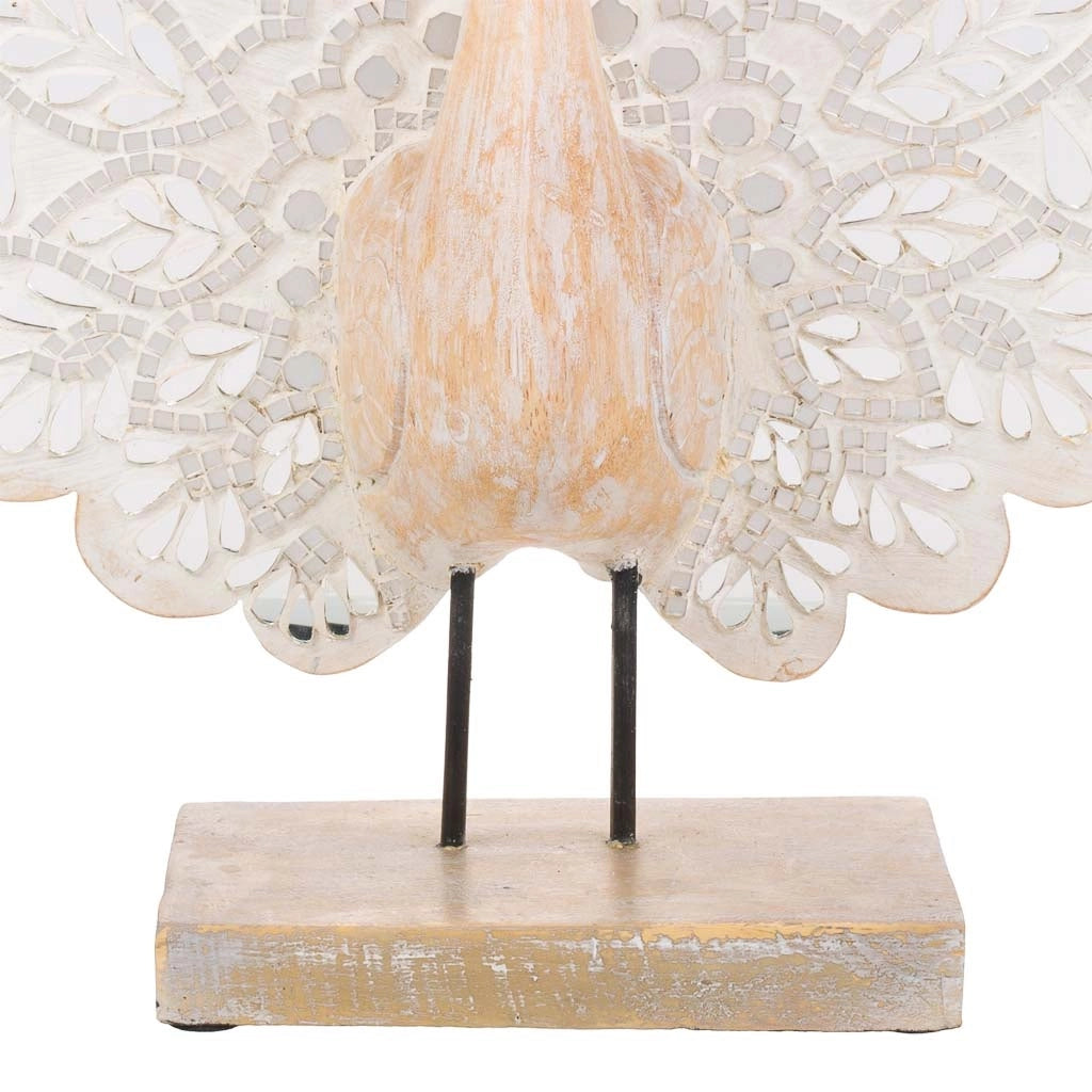 Figura pavone in mosaico 46x12x53h