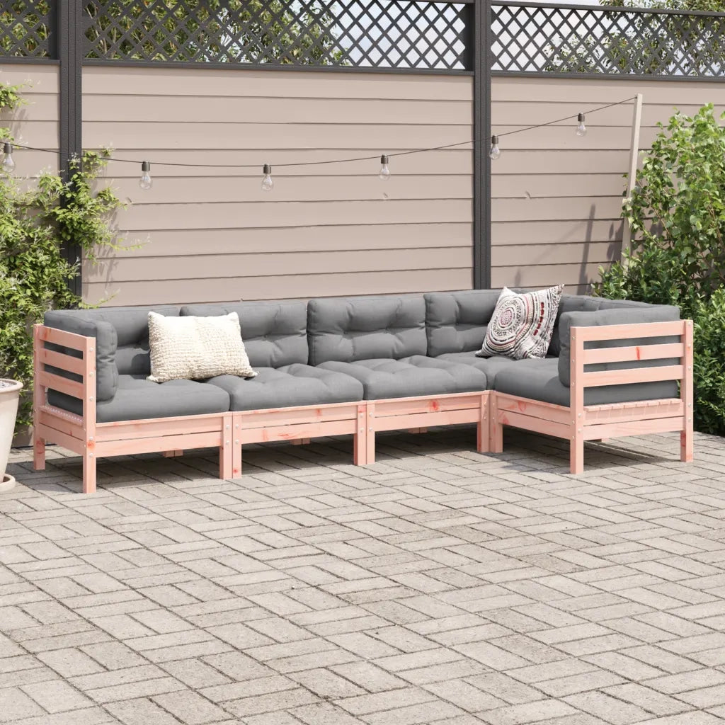 Set Divani Giardino 5 pz Cuscini Legno Massello Abete Douglas 3299439