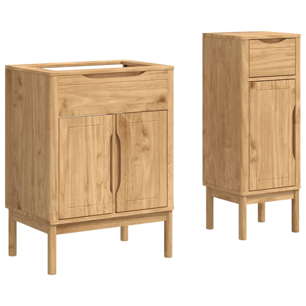 Set di mobili per il bagno con porta FLORO 2 pcs Marrone cerato