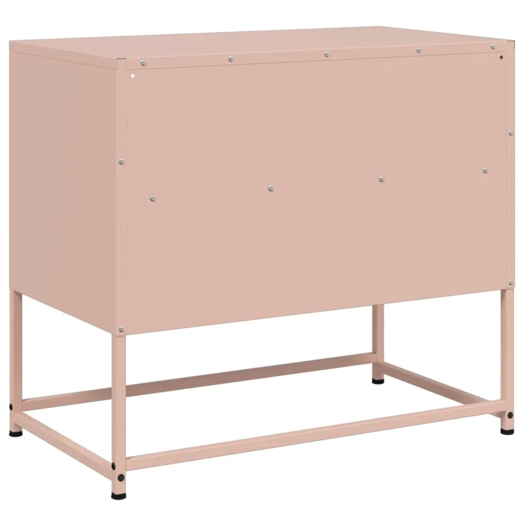 Mobile TV-Credenza per TV-Console TV Rosa 68x39x60,5 cm in Acciaio 994575