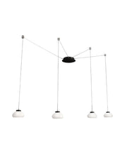 Lampadario a sospensione Arabella a Led in metallo e vetro soffiato bianco 3547-49-102 Fabas Luce