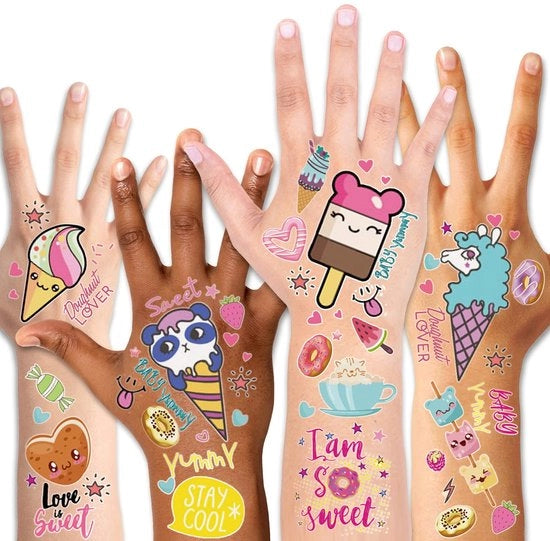 Tatuaggi per bambini 176 pezzi - Tatuaggi temporanei - Sticker per bambini - Regalo per il compleanno - Regalo duraturo e impermeabile