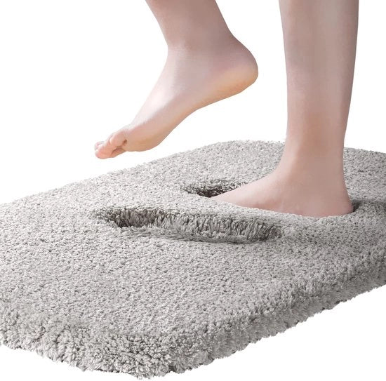 Matrice da bagno estremamente spessa Antislip Matrice da bagno assorbente Super soffice Matrice da bagno a microfibra Lavabile in lavatrice 40 x 60 cm, Grigio chiaro