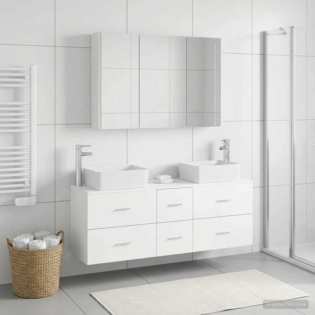 Set di mobili per il bagno 4 pcs Bianco 3406863