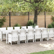 Set da Pranzo per Giardino 13 pcs Bianco Rattan Polt 3378784