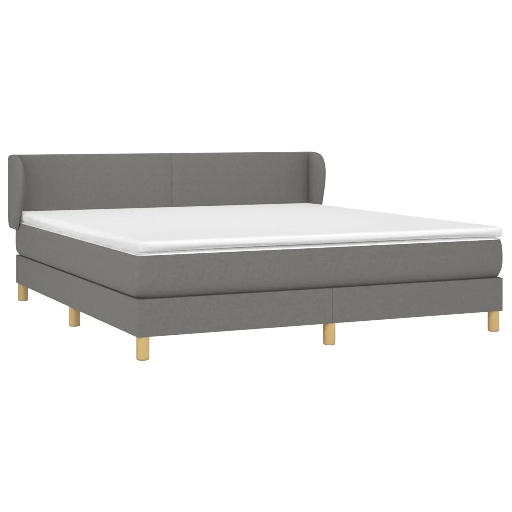 Giroletto a Molle con Materasso Grigio Scuro 160x200 cm Tessuto 3126654