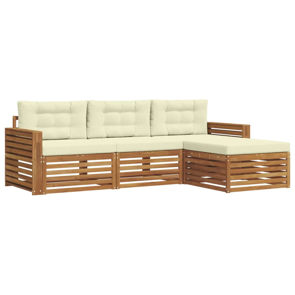 Set di divani da esterno Naturale e Crema 257,5 x 162,5 x 73 cm