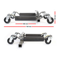 Martinetti per manovra auto con ruote Set da 2 Max 566 kg l’uno Per pneumatici larghi 30cm