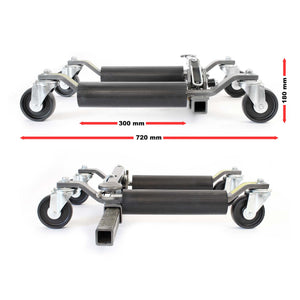 Martinetti per manovra auto con ruote Set da 2 Max 566 kg l’uno Per pneumatici larghi 30cm