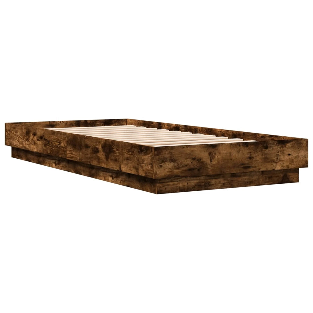 Letto con LED Rovere Fumo 80 x 200 cm Legno ingegnerizzato 8009005