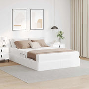 Letto con contenitore e materasso 2 pcs Bianco Pelle 3399609