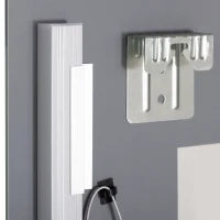 kleankin Specchio per Bagno con Luce LED Regolabile a 3 Colori e Mensola in Vetro, 50x12x70 cm, Argento