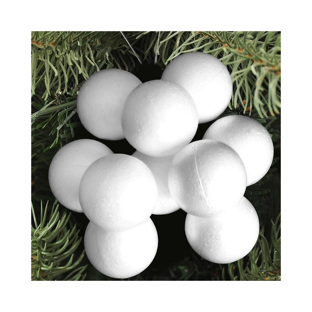Trade Shop - Palline Di Polistirolo Confezione Palla Natalizia Da 5cm Decorazioni Addobbi 100 -