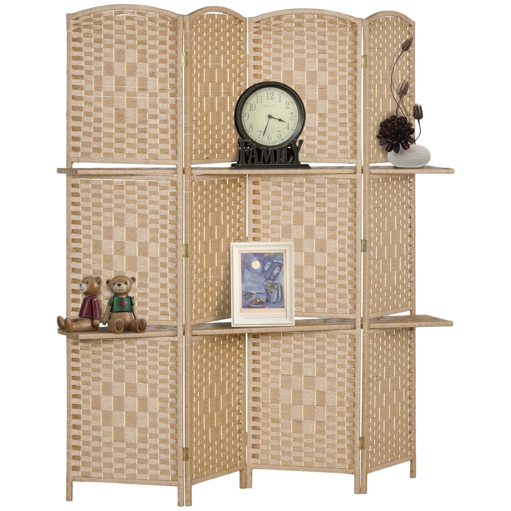 Paravent ¨C zephmum ¨C Naturholz 160x170 cm