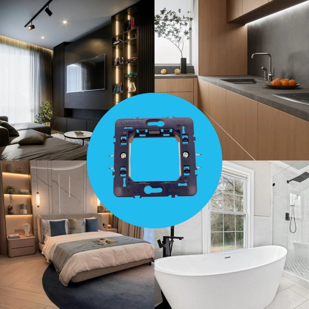 Supporto Telaio 2 Moduli Per Scatola 502 MBL 2M Blu Compatibile Bticino Living BLN0202