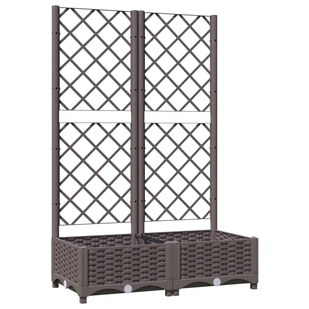 Fioriera da Giardino con Graticcio Marrone 80x40x121,5 cm in PP 318260