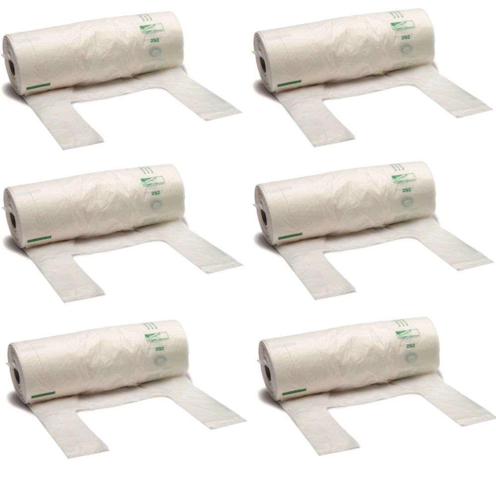 Shopper biocompostabile 6 bobine da 200 buste ciascuna 22 cm + 6 + 6x60