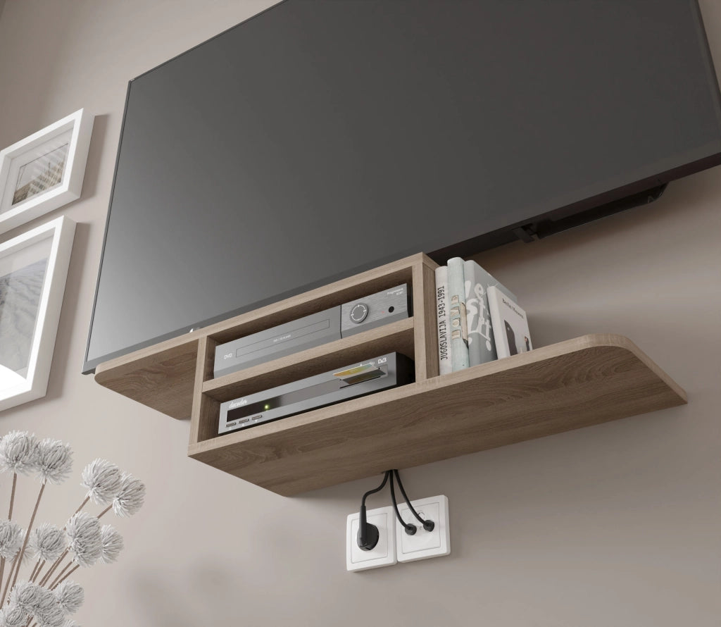 Mobile porta TV sospeso minimal DEDAL cm 90x22x20h  Rovere chiaro