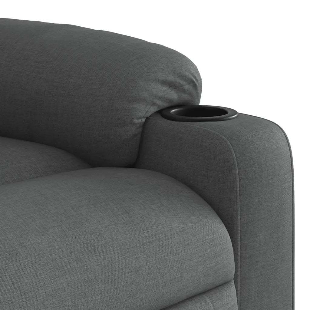 Poltrona Massaggiante | Sedia Relax Reclinabile Grigio Scuro in Tessuto