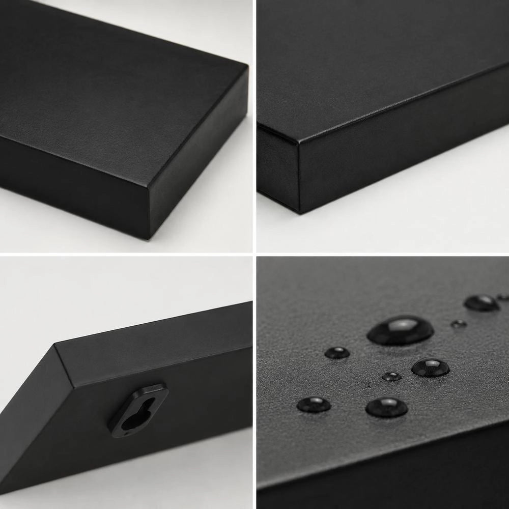 Floating Shelves, 2 Pieces, Black, 80x23.5x3.8 Cm, MDF
