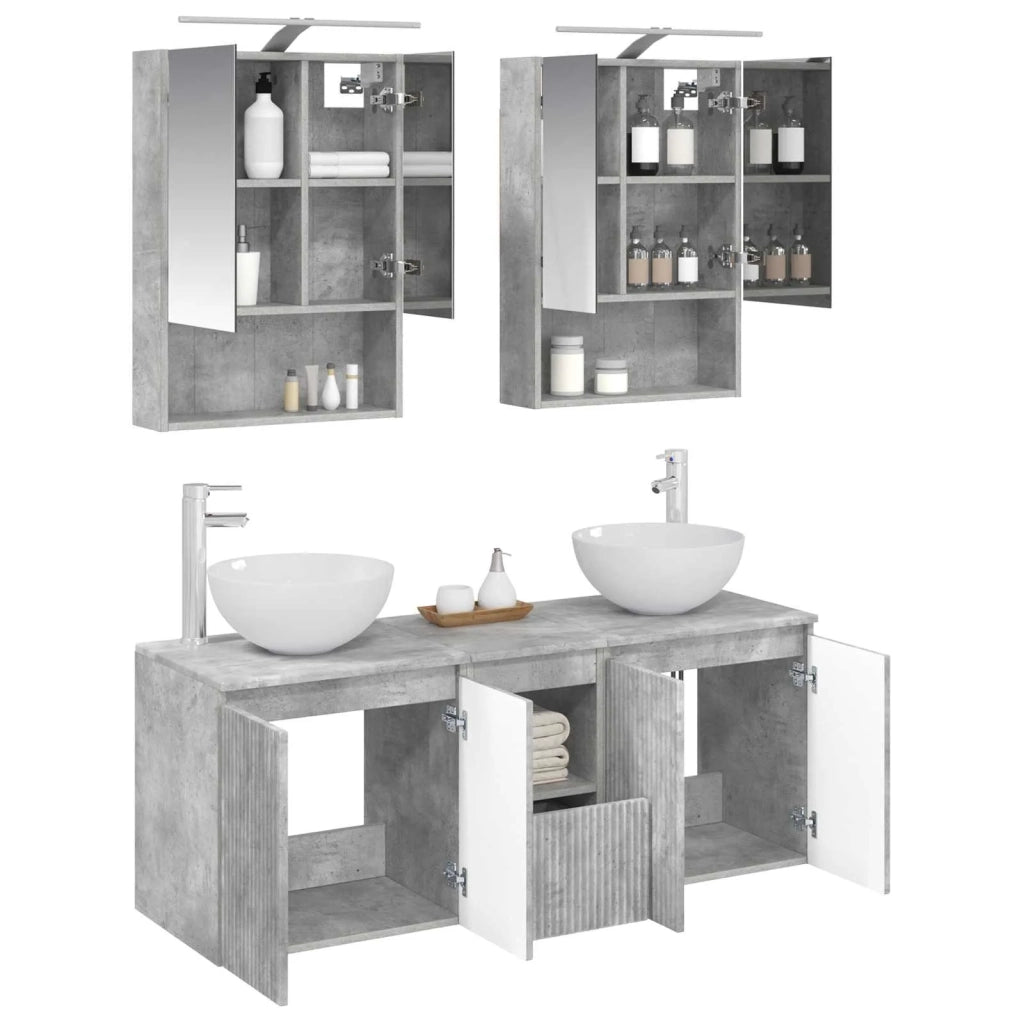 Set di Armadi da Bagno 5 pcs Grigio Cemento 50 x 14,5 x 70 cm 3406362