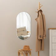 Specchio da Parete Picciano Ovale 40 x 80 cm Bianco opaco [en.casa]