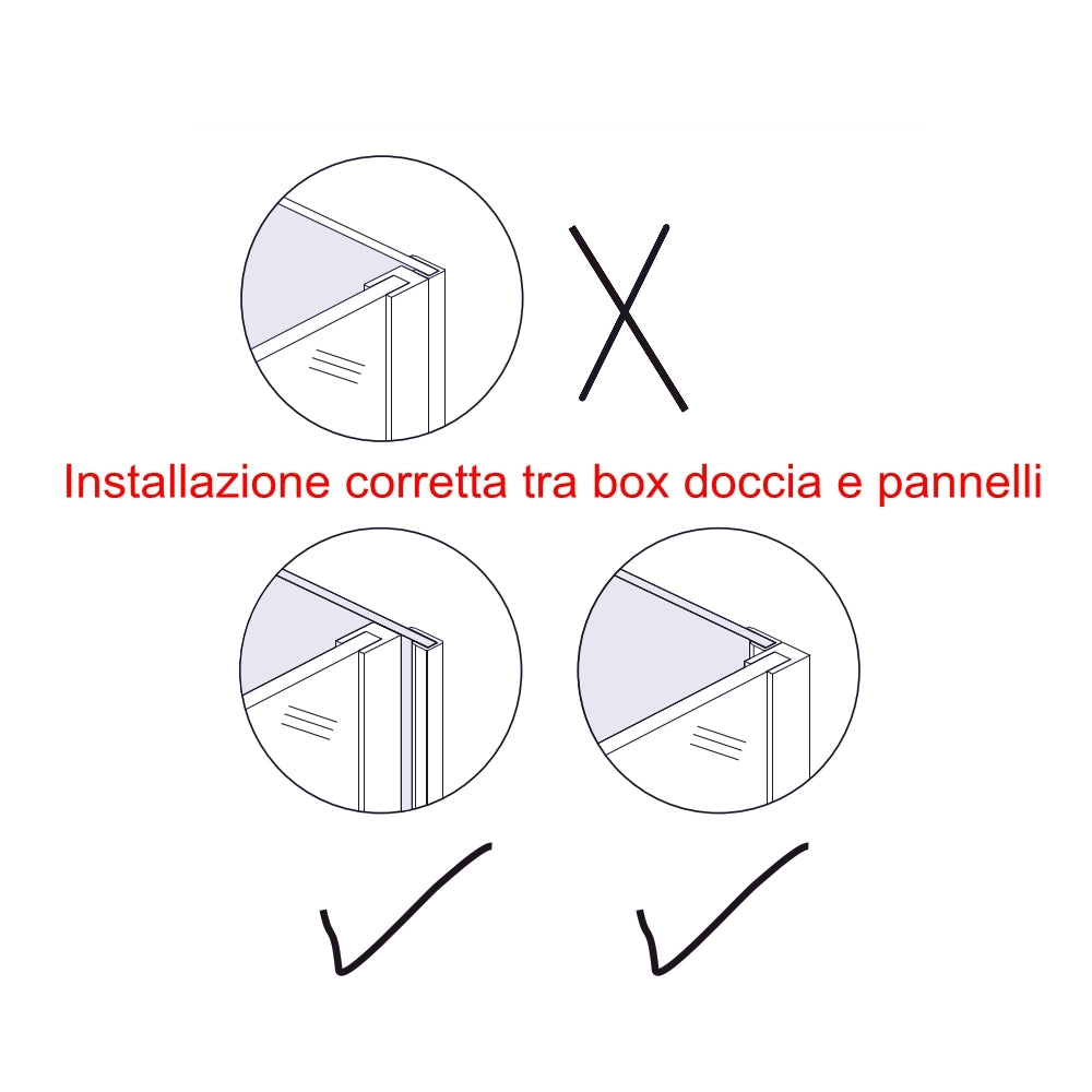90x210 cm Pannello Doccia Realizzato in Alluminio Spessore 3mm con Profili Finitura Grigio Cemento per Rivestimento Parete Bagno