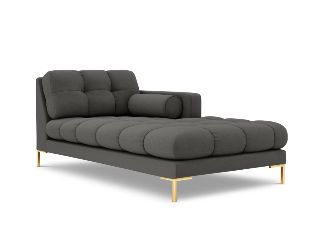 Cosmopolitan Design - Chaise longue destra "Bali" in tessuto strutturato grigio scuro 