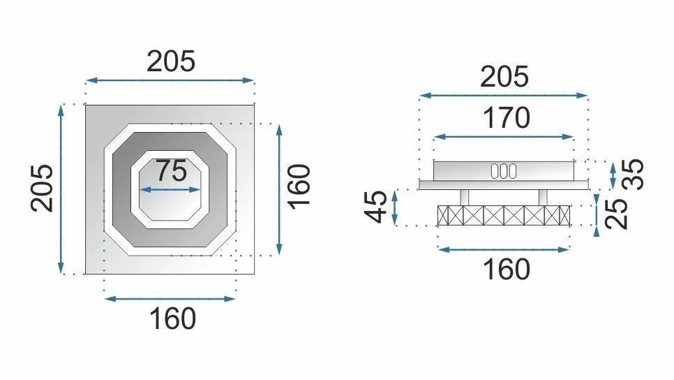Lampada Da Soffitto Cristallo Plafoniere Led 8w Quadrato App406-c