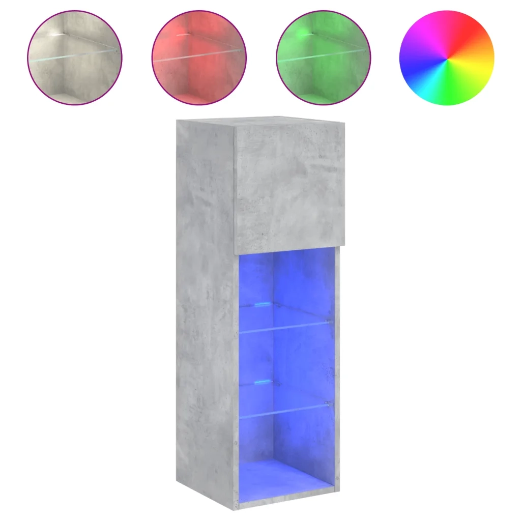 Mobile TV con Luci LED Grigio Cemento 30,5x30x90 cmcod mxl 134105