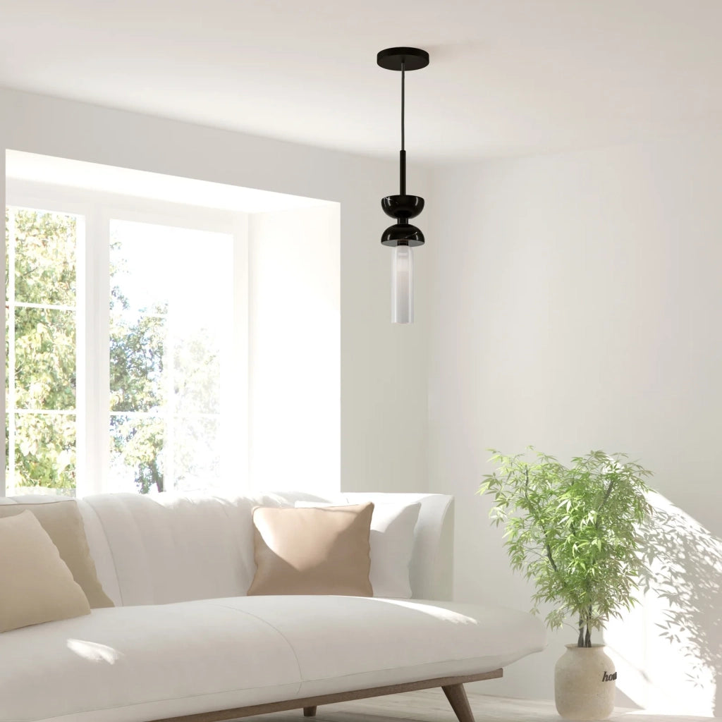 Maytoni Sospensione moderna Kyoto 1 luce G9 finitura nera metallo vetro