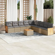 Set Divano da Giardino 10 pz con Cuscini Beige in Polyrattancod mxl 113439