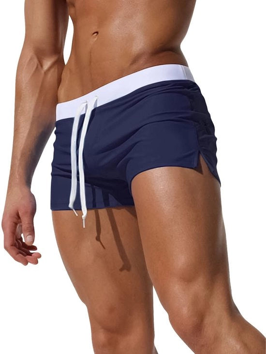 Shorts da Nuoto Classici - Peso Leggero - Rapido Assorbimento - Vestibilità Mesh - Tasca con Cerniera a Ritaglio - Cintura Abilitata a Regolare - Costumi da Bagno