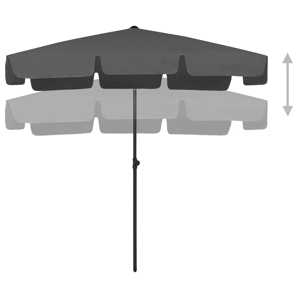Ombrellone da spiaggia 200 x 125 cm poliestere anti UV antracite 02_0008373