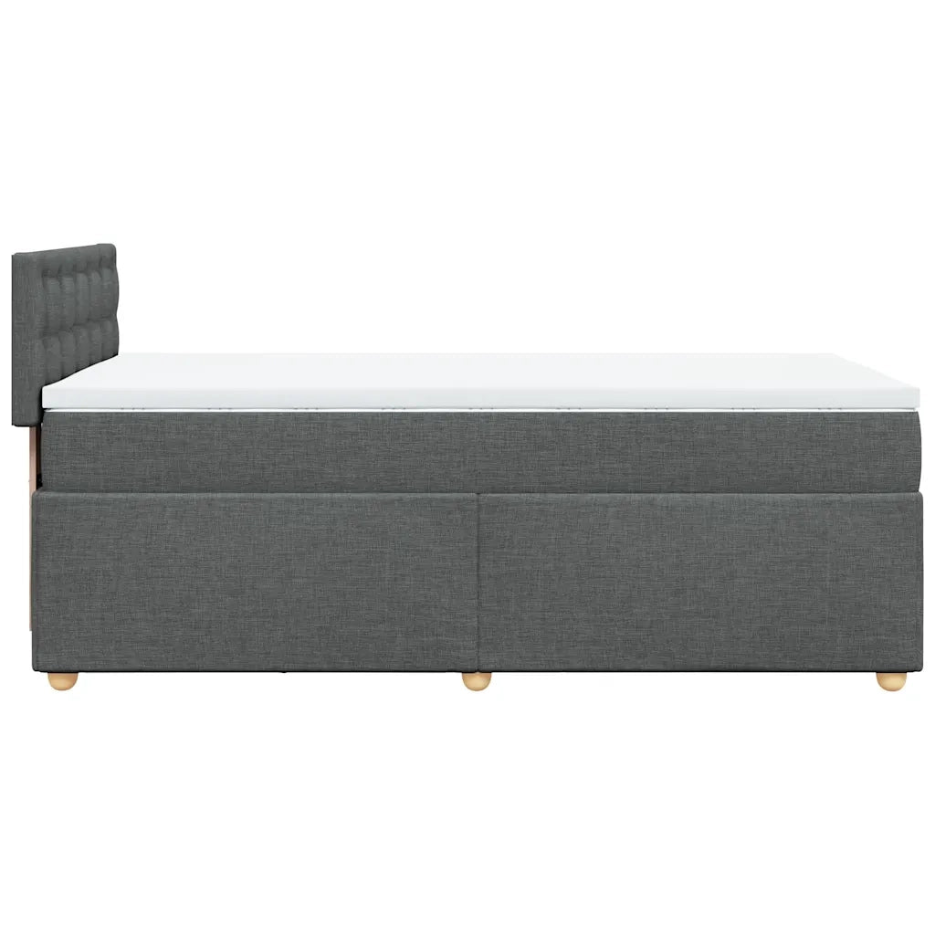 Giroletto a Molle con Materasso Grigio Scuro 90x190 cm Tessuto