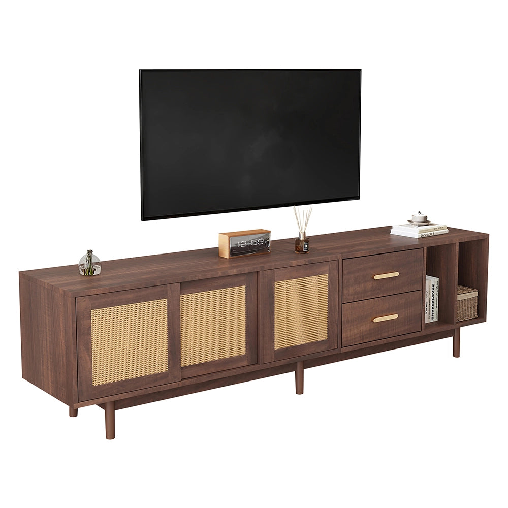 Mobile TV rattan - Xylo - 190x40x52cm 6 piedi per 75"