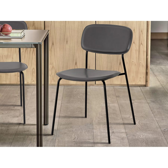 Set 4 Sedie 56,5x49x80,5 cm in PVC Hani Grigie