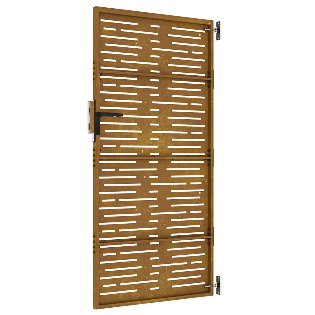 Cancello da giardino 85x175 cm in acciaio Corten design quadrato 153248