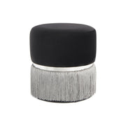 Pouf Rebecca con frange e anello d'argento