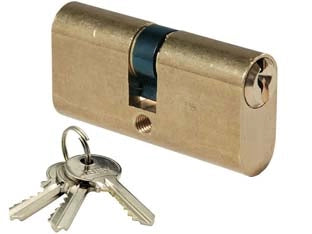 CILINDRO INFILARE OVALE OTTONE LUCIDO 2302- - mm.60 centrato (30+30) - 2 pezzi IBFM