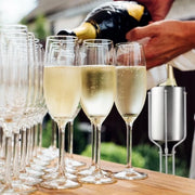 Wijncoolbox RVS Inclinabile - Champagnecoolbox Standard per Feste di Matrimonio - Supporto per Bottiglia di Vino - 76 cm Grande Argento